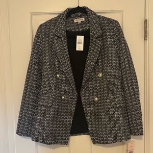 Nanette Lepore Black and White Textured Blazer